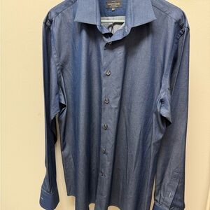 Cad and the Dandy Men's Dark Blue Button Down Shirt